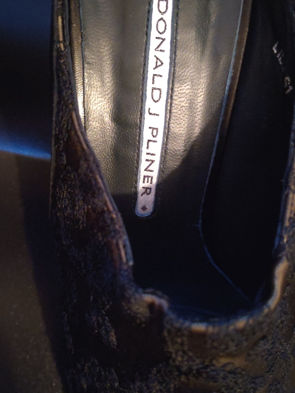 Donald J. Pliner Black Embroidered Gold Slip-On Mules - Picture 4 of 4